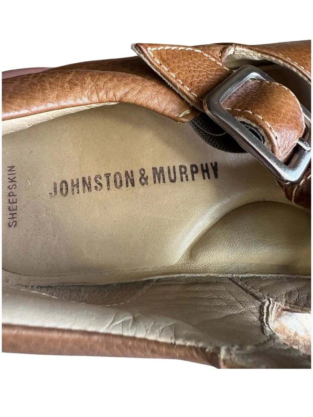 JOHNSTON & MURPHY Tan Leather Fisherman Sandals with Buckle Size 9.5